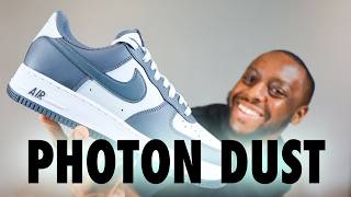 Nike Air Force 1 Photon Dust Dark Grey White On Foot Review QuickSchopes 900 Schopes FJ4146 004