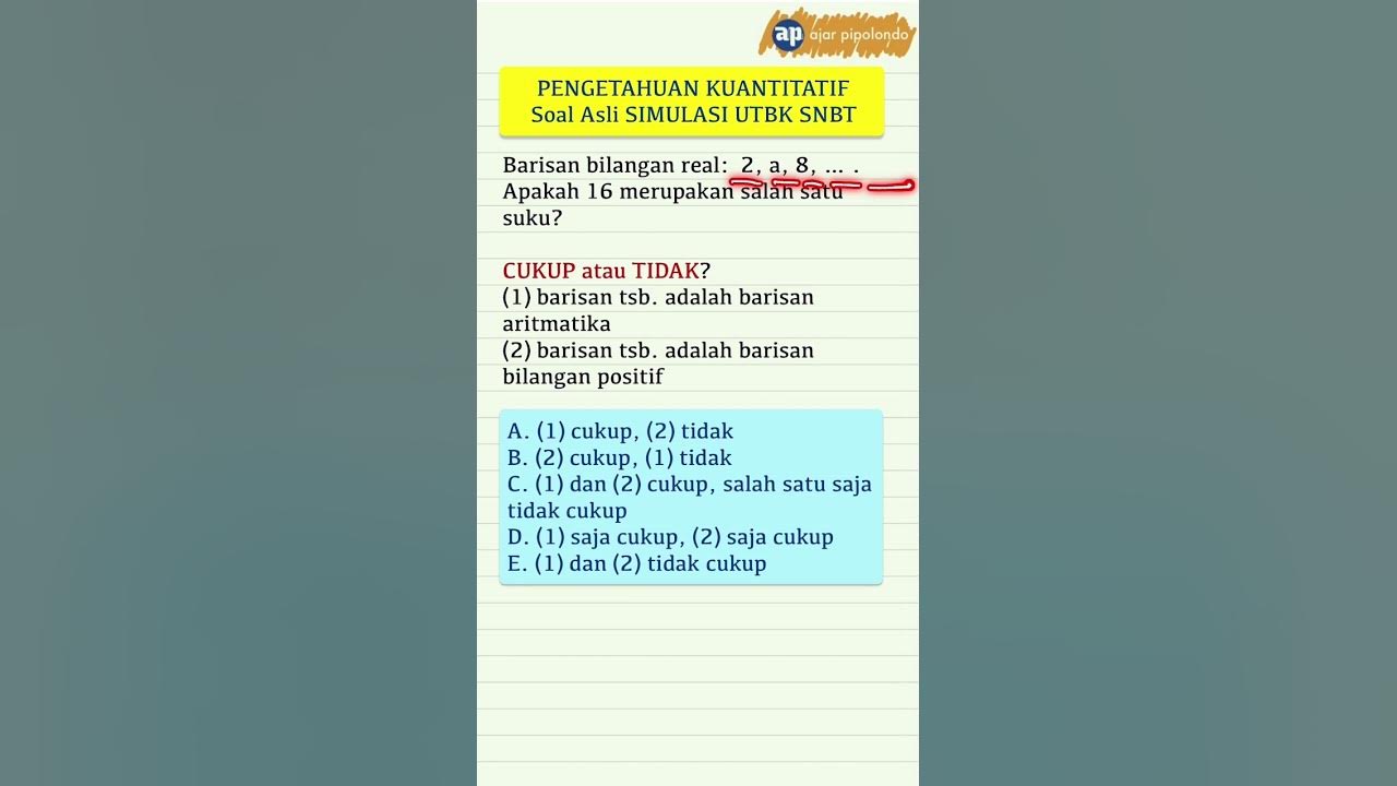 Soal asli simulasi pk utbk snbt 2024 pengetahuan kuantitatif