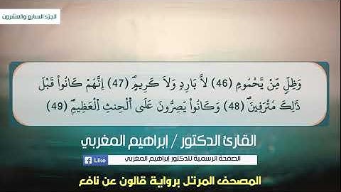 ٥٦- الواقعة  برواية قالون عن نافع ،،، القارئ د. إبراهيم المغربي