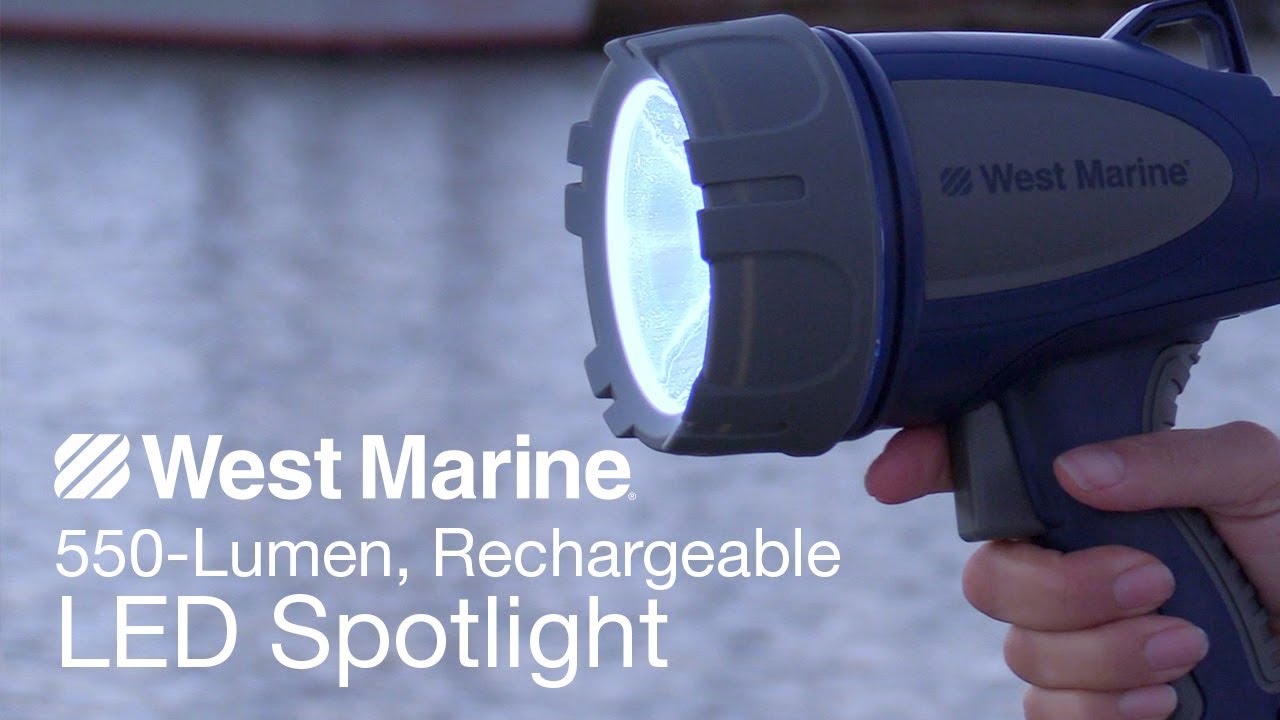 WEST MARINE Waterproof 3000-Lumen Rechargeable LED Spotlight