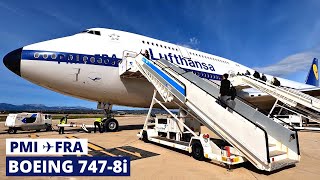 Lufthansa Boeing 747-8i RETRO | Palma - Frankfurt Trip Report | 2 Hour Flight in 747 [Economy Class]