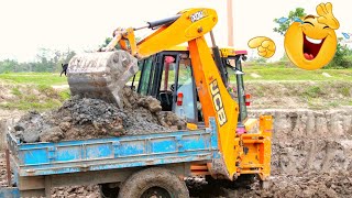 JCB 3DX Backhoe machine Mahindra tractor New eicher sonalika tractor overloaded #tractor #jcb3dx