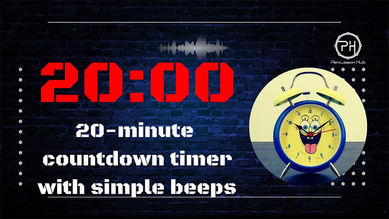 20 Minute Countdown Timer with Beep | Music Practice,Focus, Study, Workout, Meditation, Relax