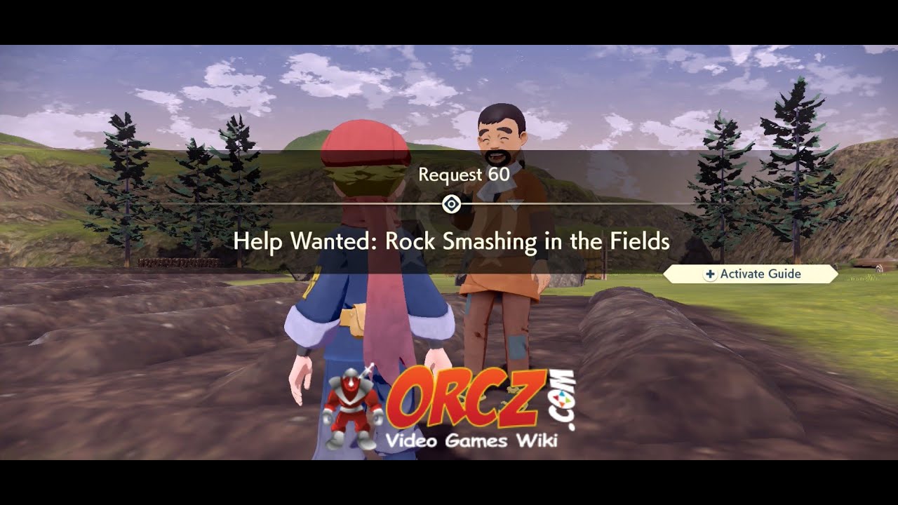 Pokemon Legends Arceus: Request - Help Wanted Rock Smashing the Fields Gameplay Walkthrough