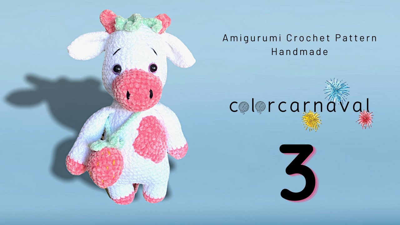 Amigurumi Örgü Çilek İnek  3