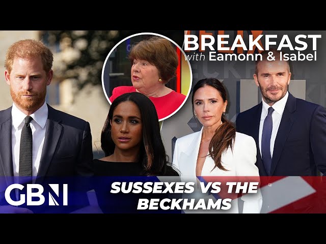 'Things got nasty!' | Angela Levin says Harry and Meghan fell out with the Beckhams over LEAKED info class=