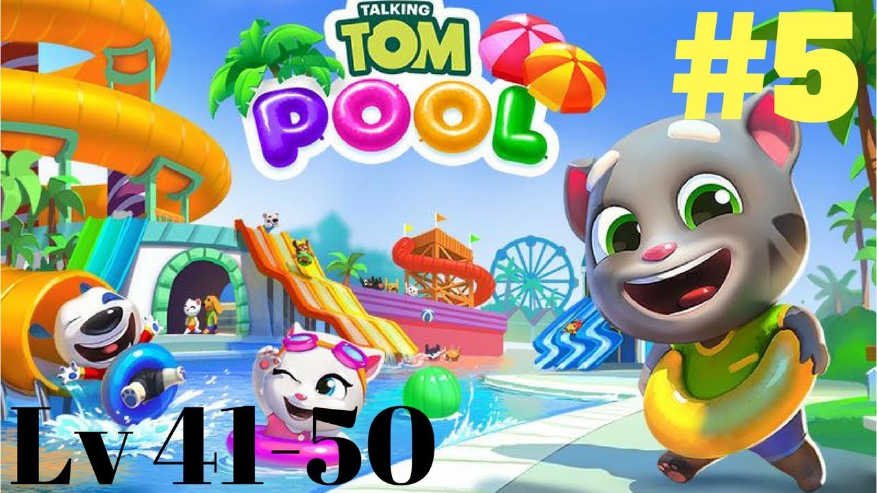 Talking Tom Pool Level 41-50 Walkthrough Gameplay #5 | Talking Tom Games for KIDS 😍😱😝