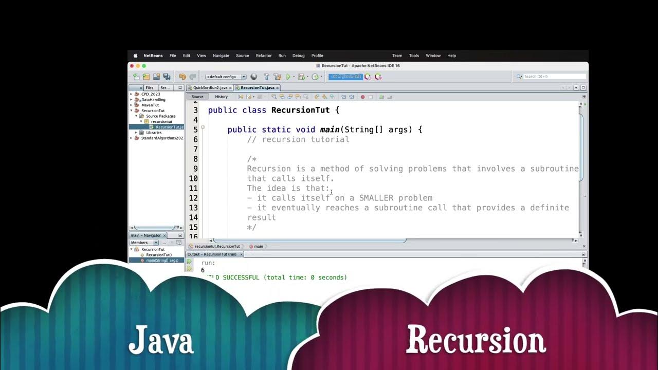 Recursion - coded examples in Java - YouTube