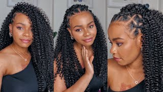 CRISS CROSS CURLY CROCHET HAIRSTYLE | Trending Criss Cross Protective Hairstyle