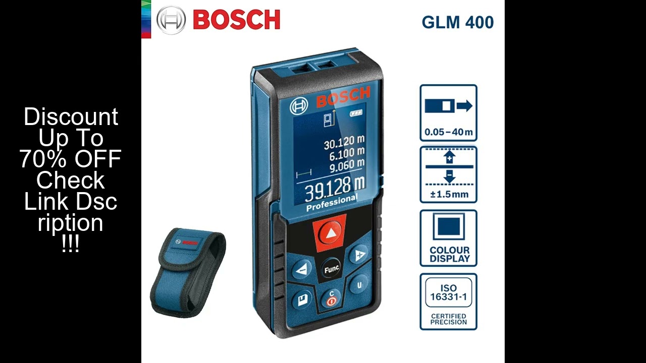 Bosch GLM 400 Laser Rangefinder Multi Modes Distance Meter 40m Range High Precision Color Screen Las