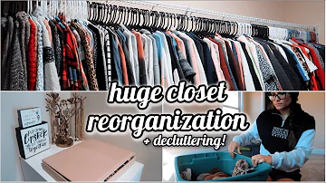 CLOSET ORGANIZATION + DECLUTTERING || Organize + Declutter My Closet With Me!
