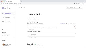 Financial modeling of commercial real estate on the Intellcre platform
