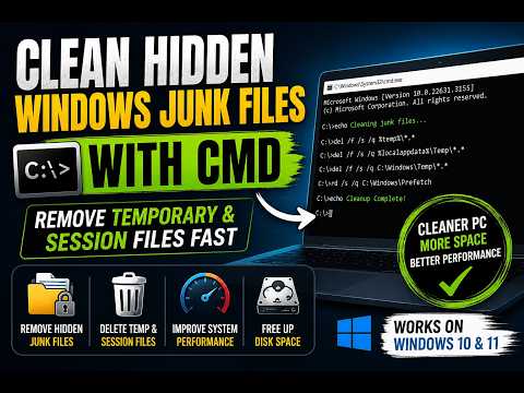 Clean Hidden Junk Files with CMD | Free Windows Performance Boost