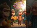 Monkey Family Adventure Part 2 🐒❤️ | Dadu Dadi Aur Chhote Bandar Ki Kahani #shorts #samtinnesz #monk
