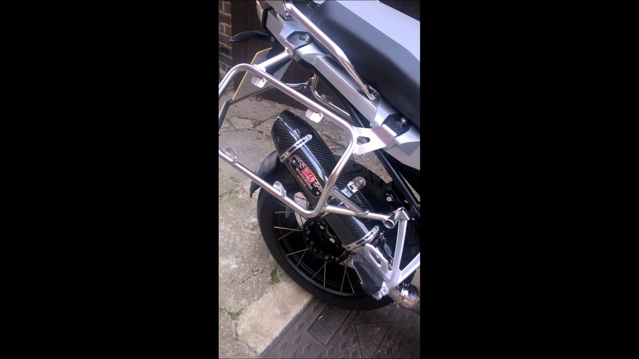 Yoshimura R 77 Carbon Slip On Exhaust BMW R1200GS Adventure 2014 YouTube