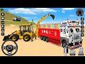 🚜Heavy JCB Loading🏗️ 15 Big Stones Into Tipper Truck Game #jcb #truck #tractor #construction #games