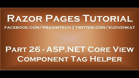 ASP NET Core weergave component tag helper