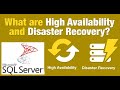 High availability and disaster recovery in sql server  ms sql
