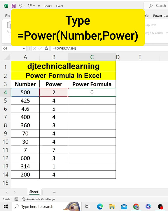 Power formula in excel power function in excel power powerformula