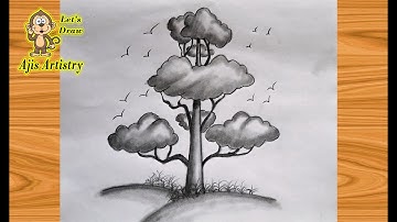 How to Draw Trees | Realistic Tree Pencil sketch | Tree Drawing | sketches