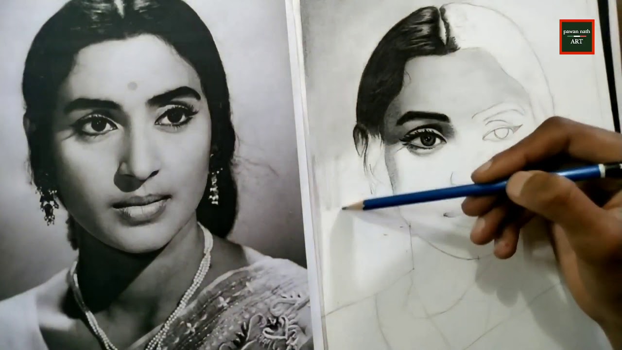 How to shade realistic skin with pencils // drawing nutan ji part1