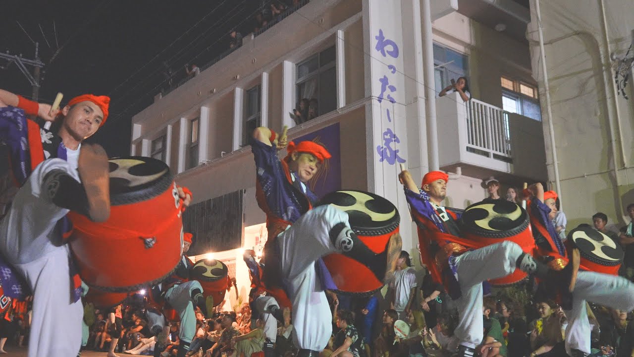 北谷町 栄口区青年会 『獅子舞・エイサー』旧盆ウンケー わったー家前 2024-08-16