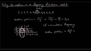 Statistics lesson 9 - Frequency distribution table median
