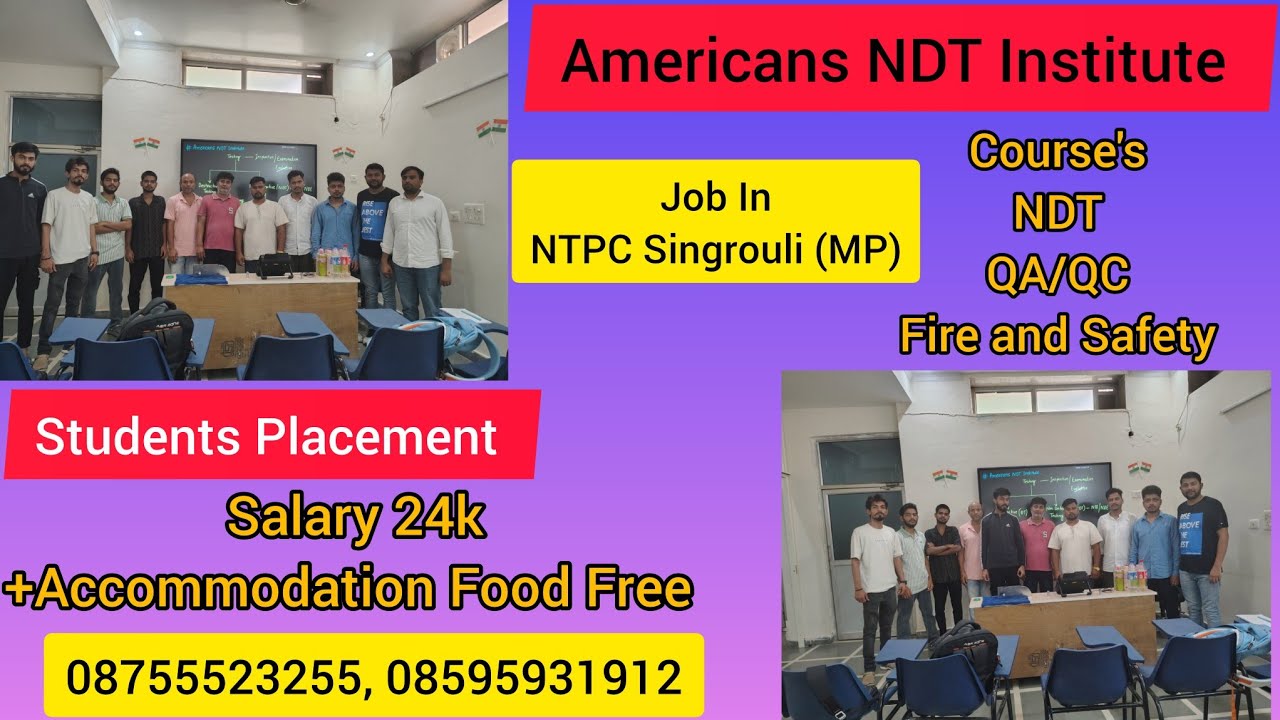 Student Placement In NTPC Singrouli (MP) Salary 24K+ Accommodation & Food Free, Best NDT Institute !
