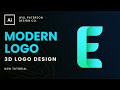 How To Design A 3D Modern Logo Easily! 😲Adobe Illustrator 22