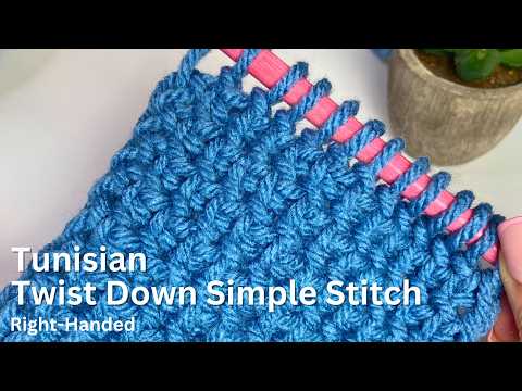 Tunisian Twisted Down Simple Stitch | Right-Handed Tutorial #tunisiancrochet