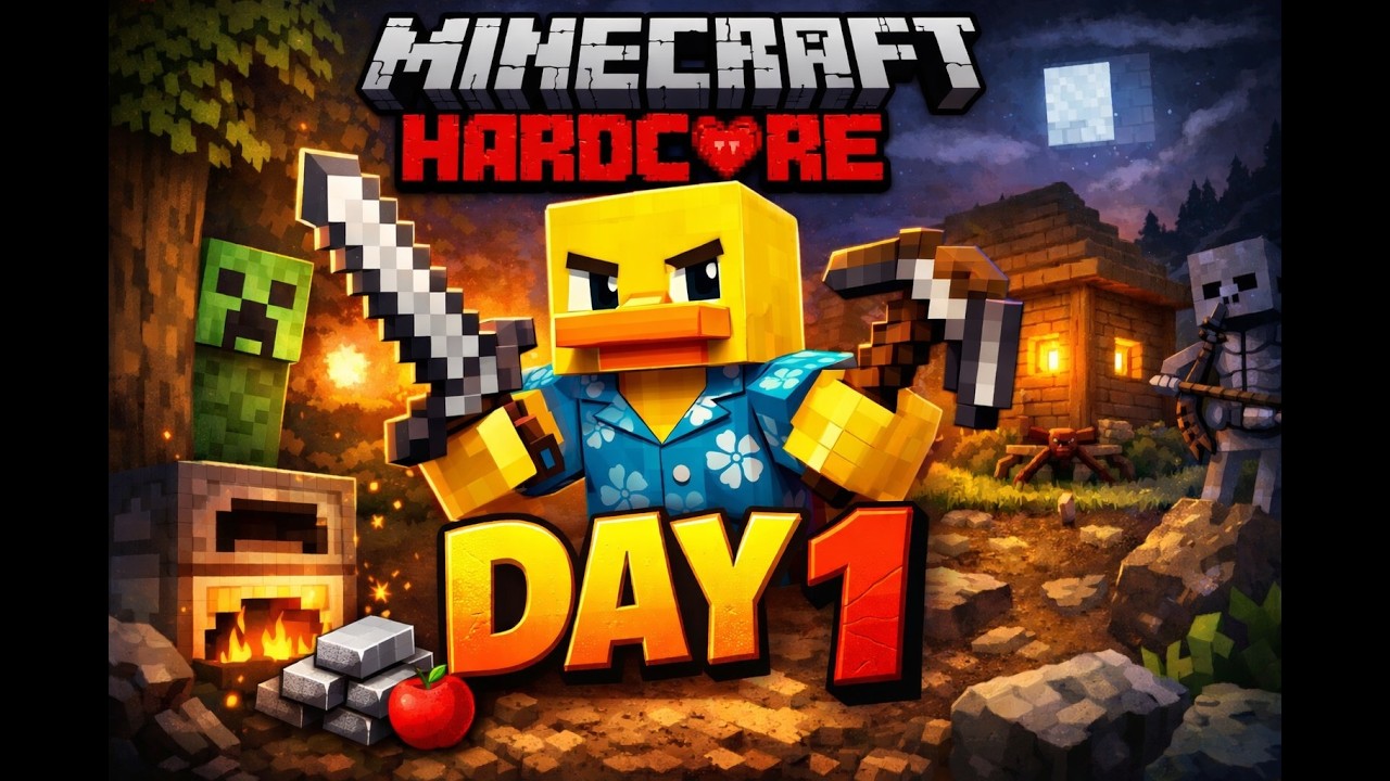 Minecraft Hardcore Day 1 - YouTube