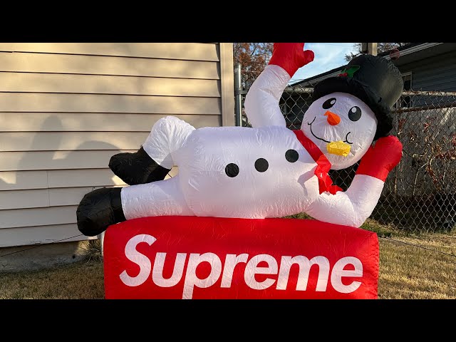 supreme inflatable snowman unboxing + set up - YouTube