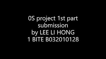 BITS 1213 Operating System Project Submission [first video]