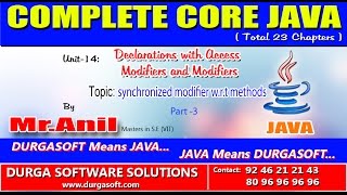 Core Java Declarations with Access Modifiers   synchronized modifier w r t methods part  -3