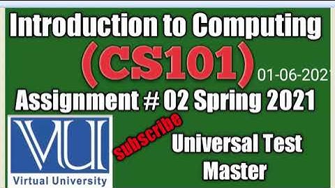 (CS101).Assignment #02 Spring 2021/Introduction to Computing || By Virtual University||