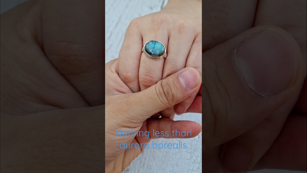 Natural Labradorite Ring- Sterling Silver- Handmade for you