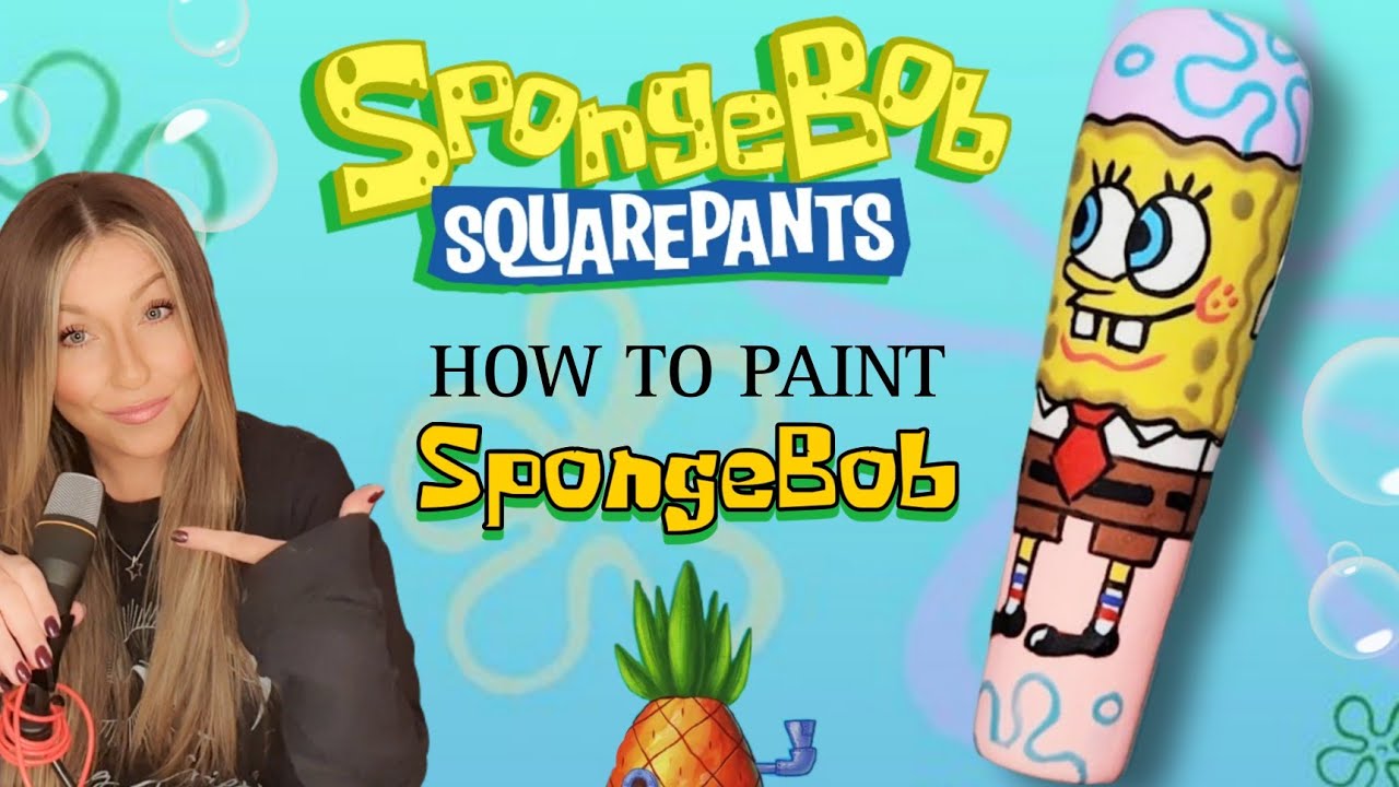 🧽 How To Paint SpongeBob SquarePants Step By Step Nail Art Tutorial