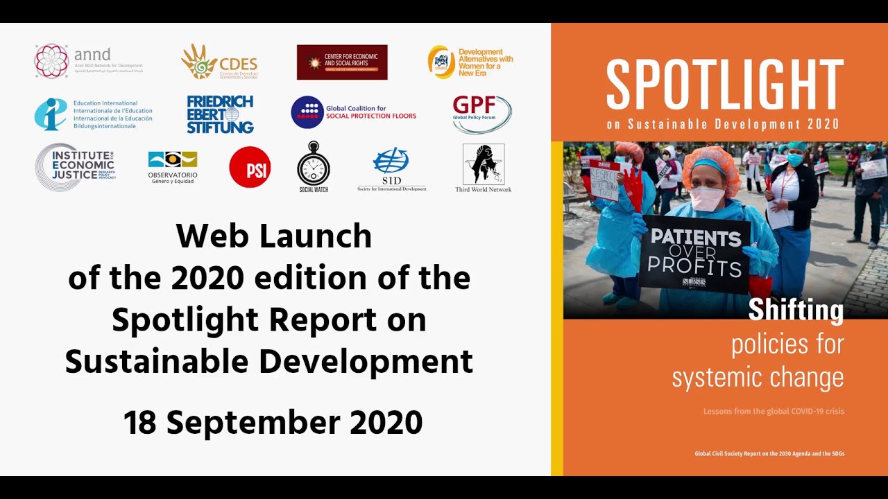 SPOTLIGHT REPORT on Sustainable Development 2020 - Shifting policies for systemic change