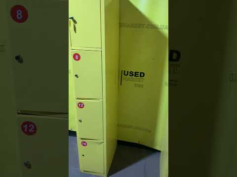 Локер жовтий на 4 ячейки, 1800х300х500, камера зберігання б/в для магазина, відео 1