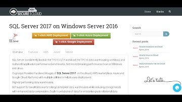 SQL 2017 Ent on Win 2016 with Vulnerability Assess Deploy on Azure , AWS and Google Cloud Platform.