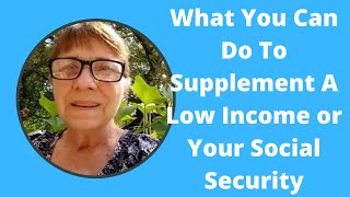 What You Can Do To Supplement Your Income/Living On Social Security