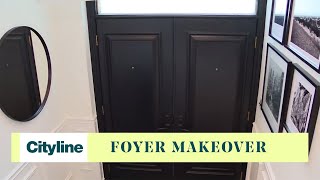 A high-contrast front foyer paint makeover