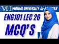 ENG101 Lecture 26 MCQs & Important Notes | ENG101 Short Lecture | Virtual University | VU