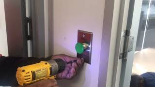 Installing of exit Plate with mushroom head push button