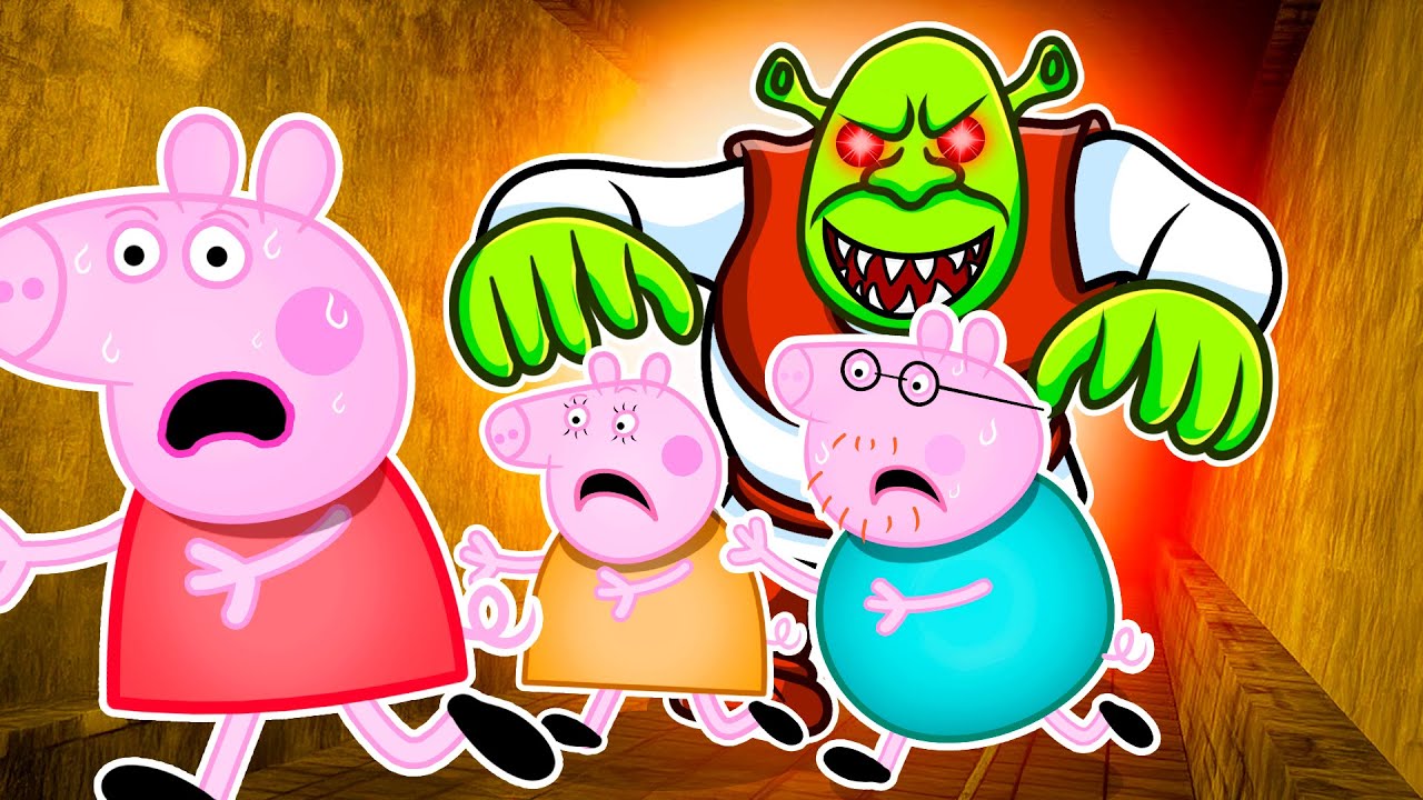 Свинка Пеппа: побег из подсобных помещений Шрека в Roblox!