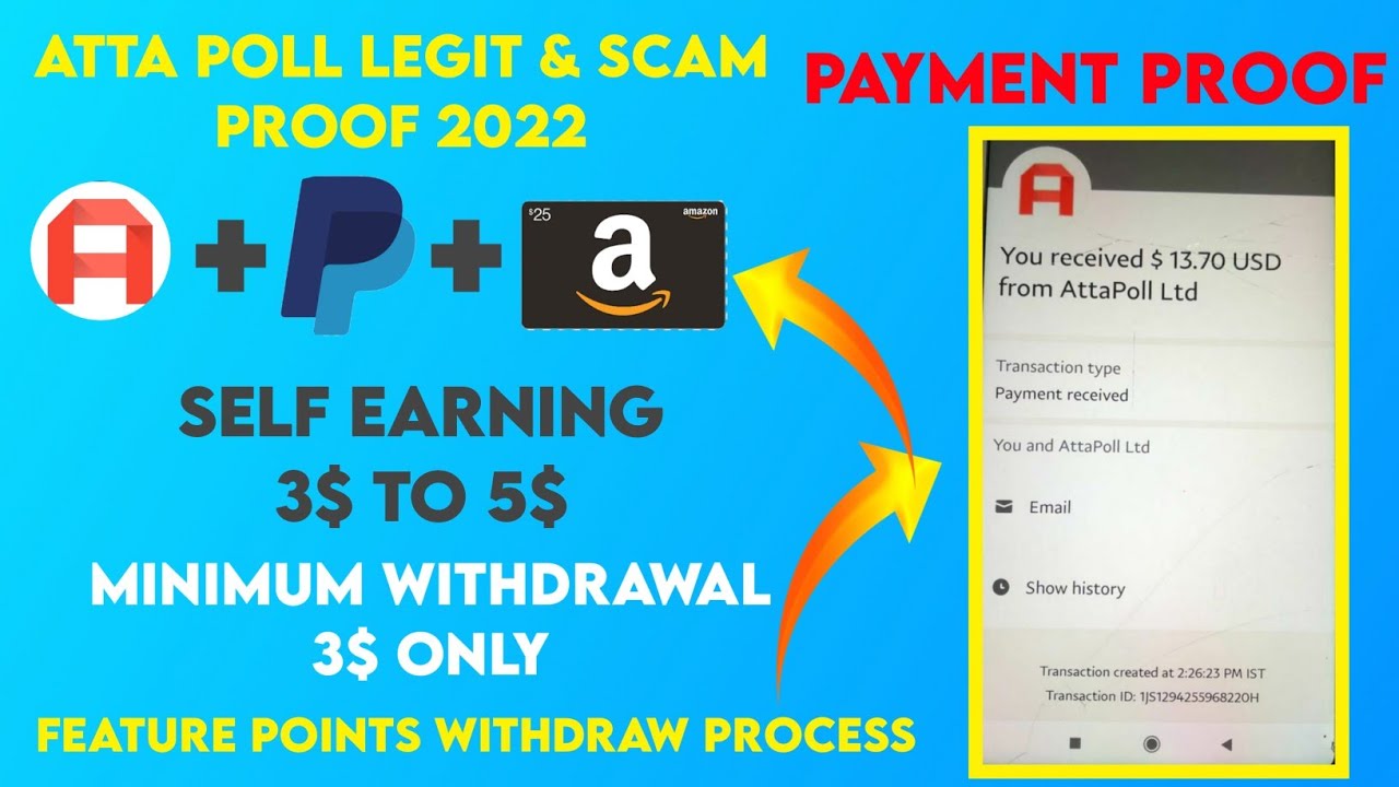 New Paypal Earning App 2022 🤑 Best Survey App 🤑 Attapoll app payment proof & Unlimited Survey trick🤑