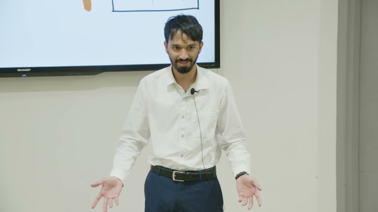 3MT 2025 third-place winner Tejas Kokatnur, "Why pay for cooling when you can stay cool for free?"