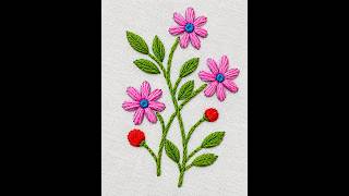 hand embroidery botanical flower tutorial easy stitches part(01) 🌿আধুনিক ফুলকারি জামায় নকশা সেলাই