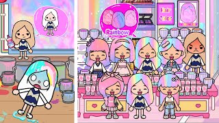 Albino Girl Colored Her Hair Rainbow By Mistake, Everybody Liked It! | Toca Life Story | Toca Boca