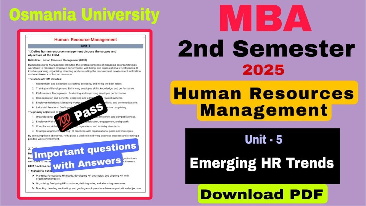 Unit 5: Emerging HR Trends 